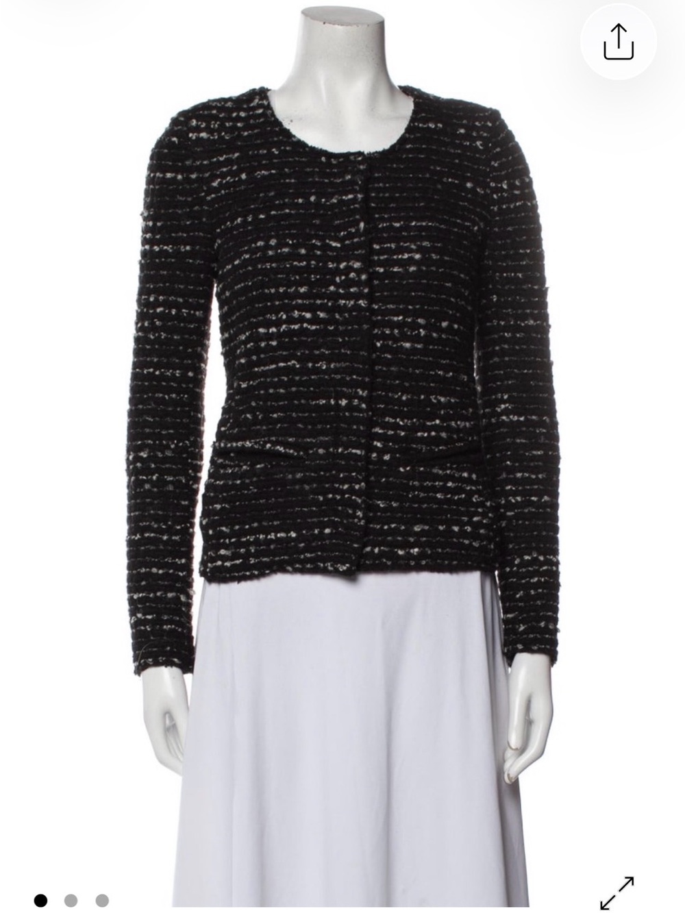 IRO Black & White Tweed Open-Front Jacket